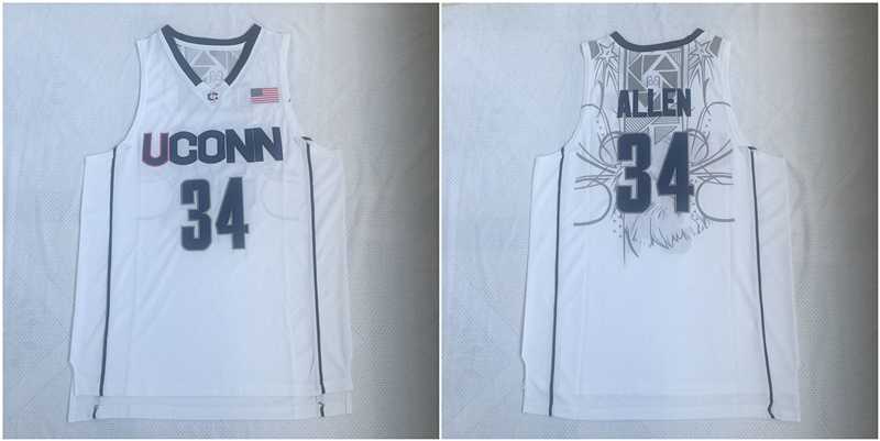 UConn Huskies 34 Ray Allen White College Basketball Jersey,We sell and wholesale UConn Huskies 34 Ray Allen White College Basketball Jersey on line form chian!